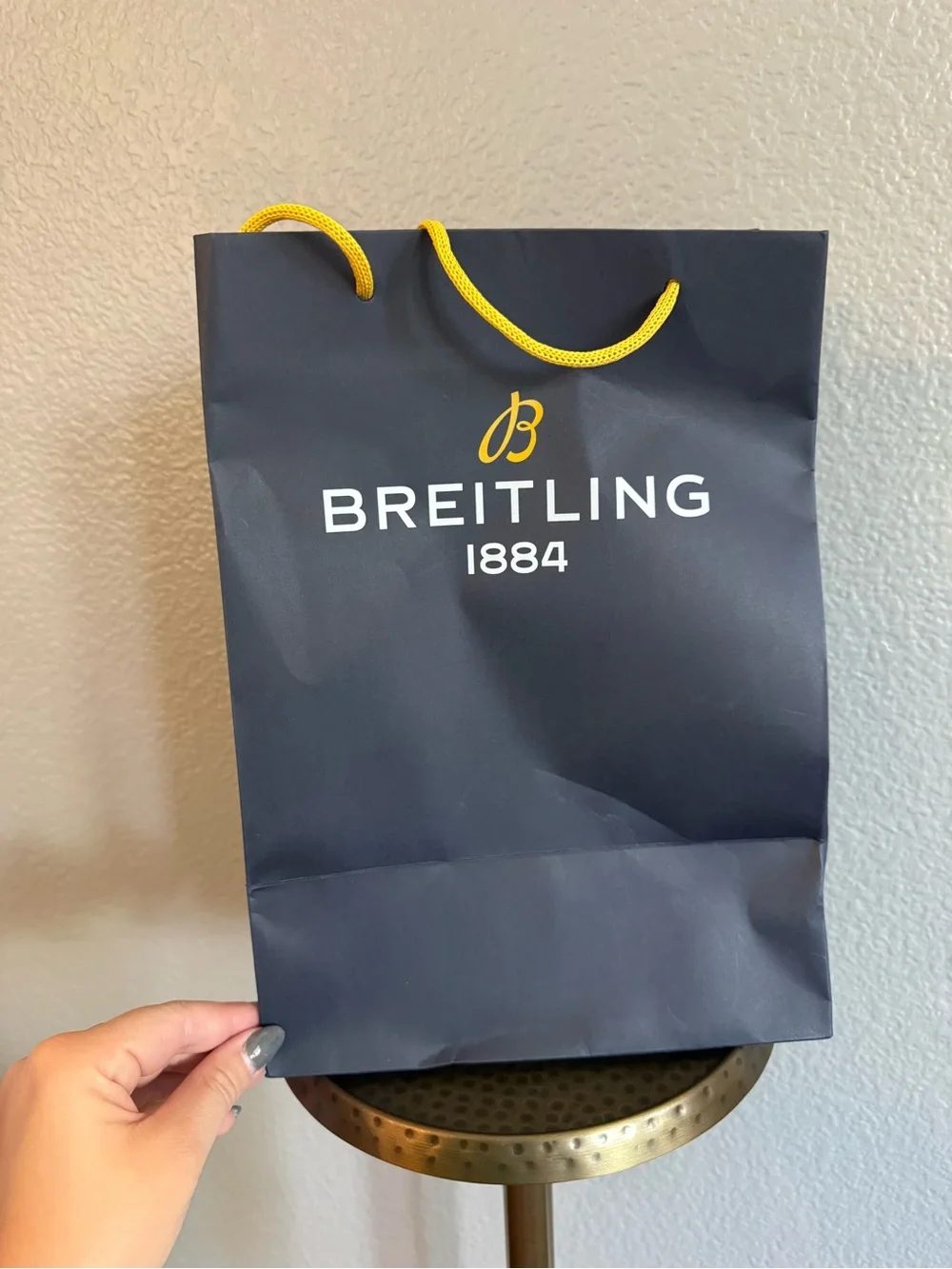 Breitling 1884 Adjustable Navy Baseball Cap with Yellow 'B' Emblem